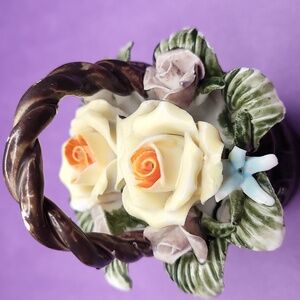 Floral Basket Trinket Box